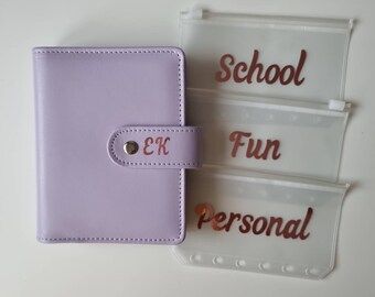 Portafoglio Budget Con Raccoglitore Ad Anelli A8/M5 - Blu, Con 5 Set Di Carta Per Organizzare Finanze - Foto 10