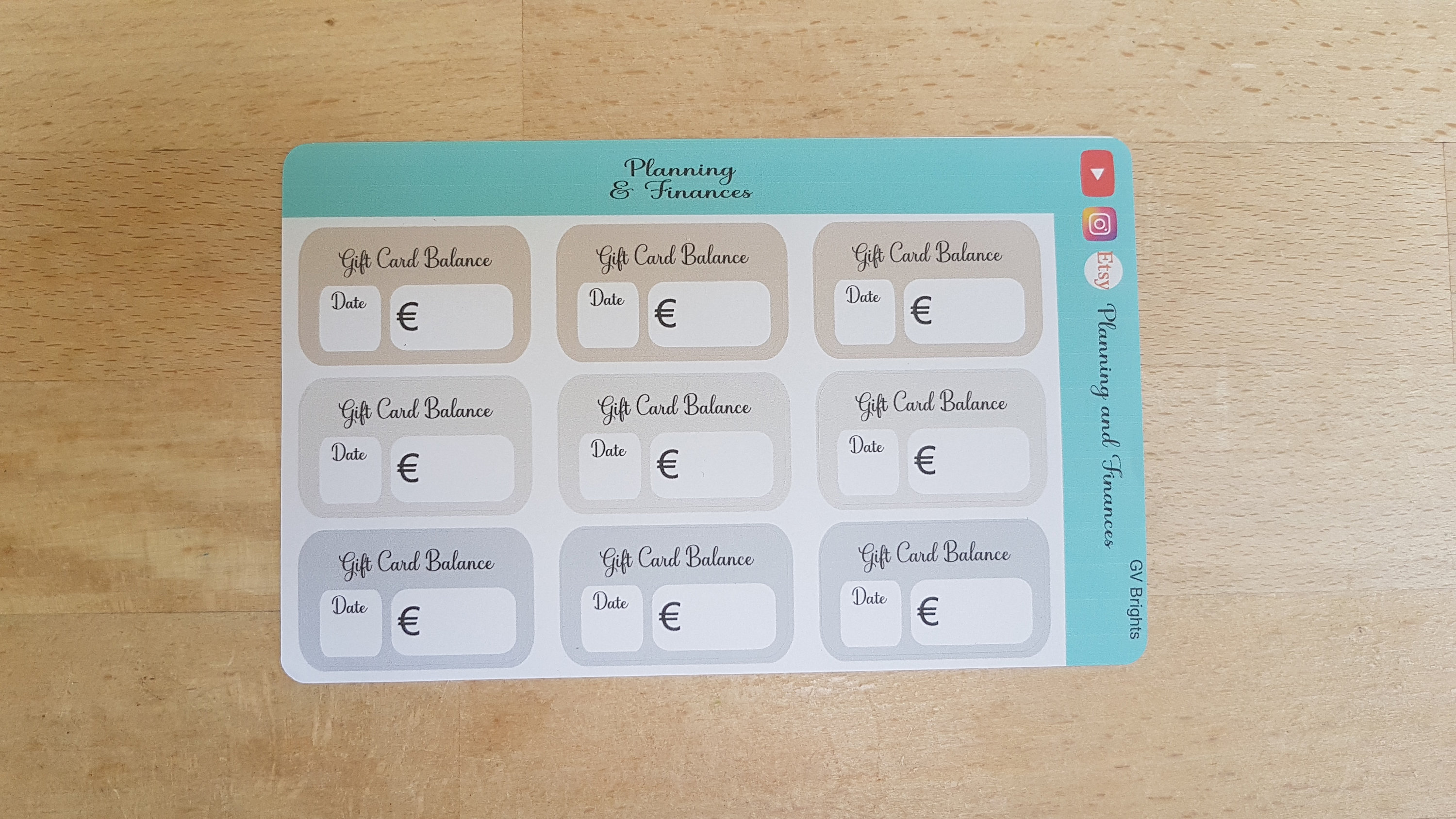 Cash Envelope & Gift Voucher Stickers, Planner Budget Stickers, A6 ...