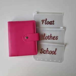 Carpeta de MINI CASH ENVELOPES de color rosa oscuro / Carteras de efectivo / Carpeta de presupuesto / Carpeta de ahorro / Relleno de efectivo / A7 RingBinder / Carpeta de fondos que se hunden