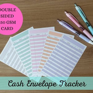 Cash Envelope Trackers, Expense Tracker, Savings Tracker, Cardstock Tracker, dubbelzijdige kaart van 250 g/m².