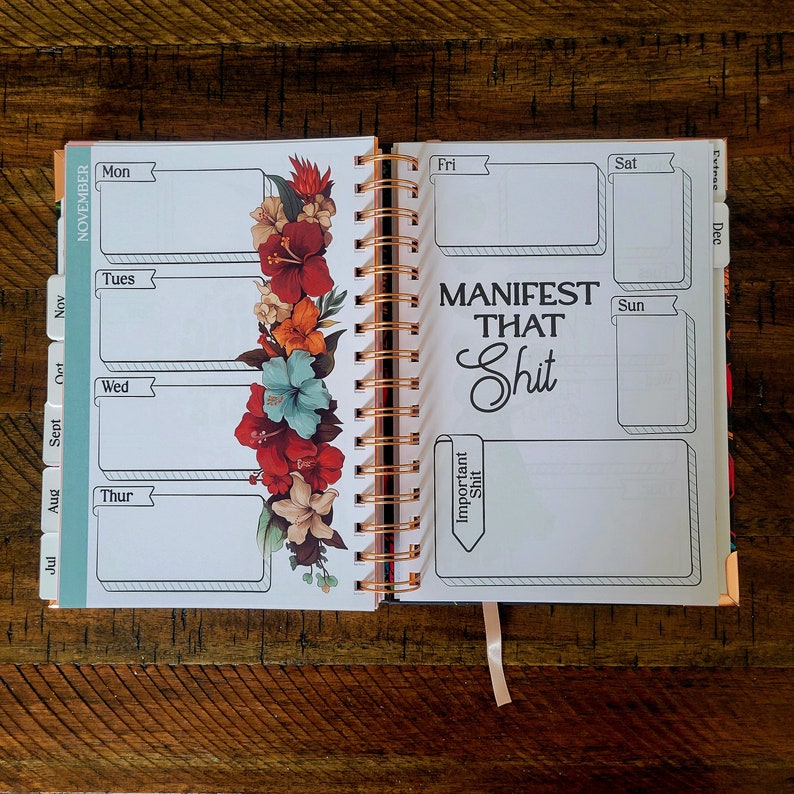 Organized Fucking Chaos Hardcover Planner | Undated Planner | Funny Planner | Physical Planner image 6