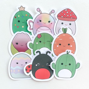 Squishmallow natuurstickers | Stickerpakket | Leuke stickers | Carol | Iris | Malcolm | Bridgie | Maritza | Carolena | Edie|Trudy | Marcellus