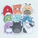 Squishmallow Rainbow Stickers | Sticker Pack | Cute Sticker | Paco | Gigi | Sunny | Tristan | Diego | Dominic | Violet | Emily | Connor 