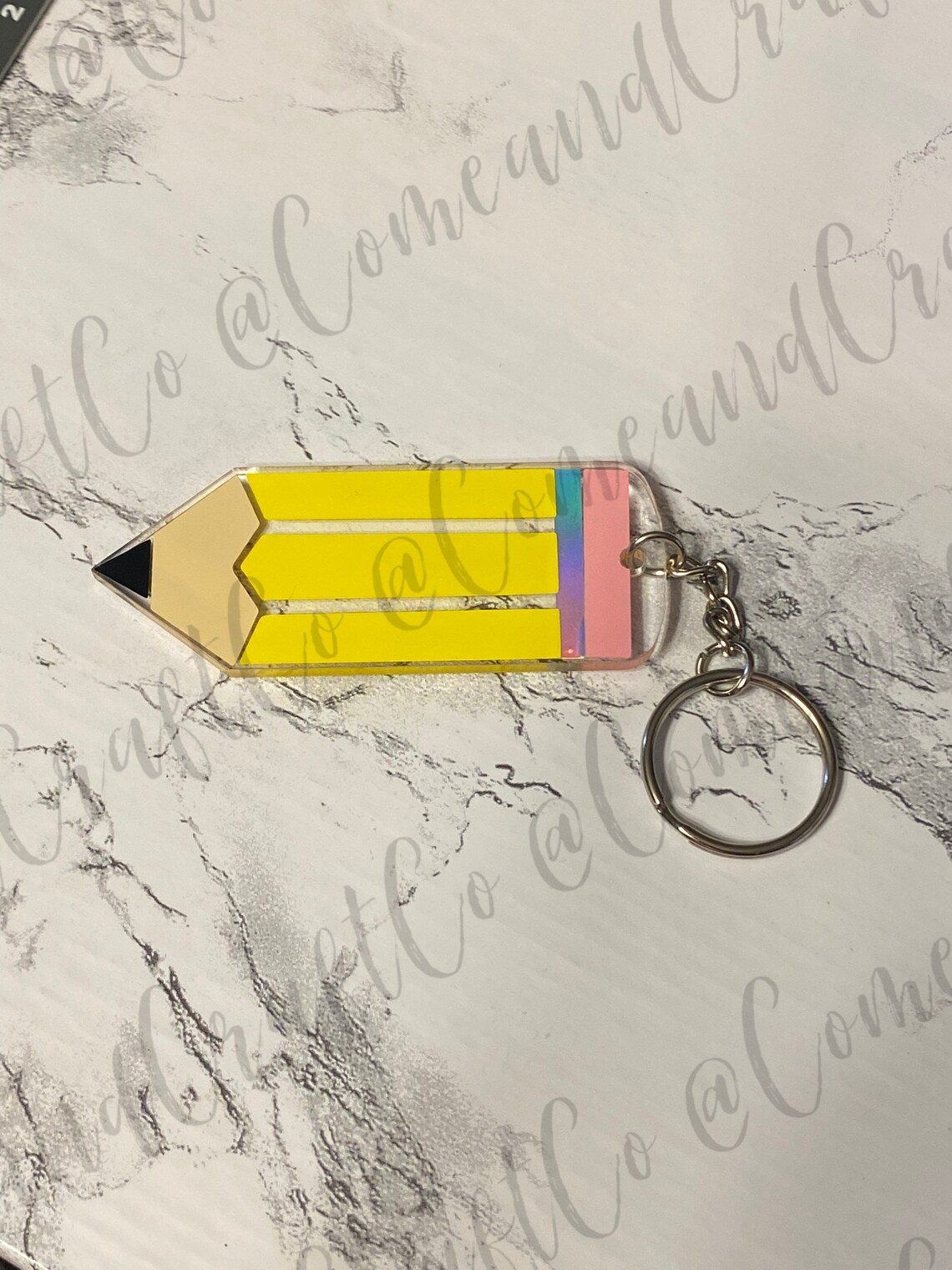 Acrylic Pencil Keychain personalized teacher gift custom Etsy