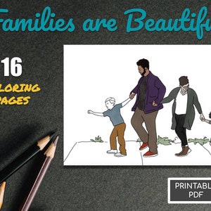 16 Coloring Pages | For Children and Adults | Diversity | Anti-Racist | LGBTQ | Preschool | Kindergarten | Printable Coloring Book