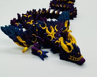 Galaxy Lunar Dragon – Dragão Articulado Impresso em 3D – Decoração Mágica para Casa
