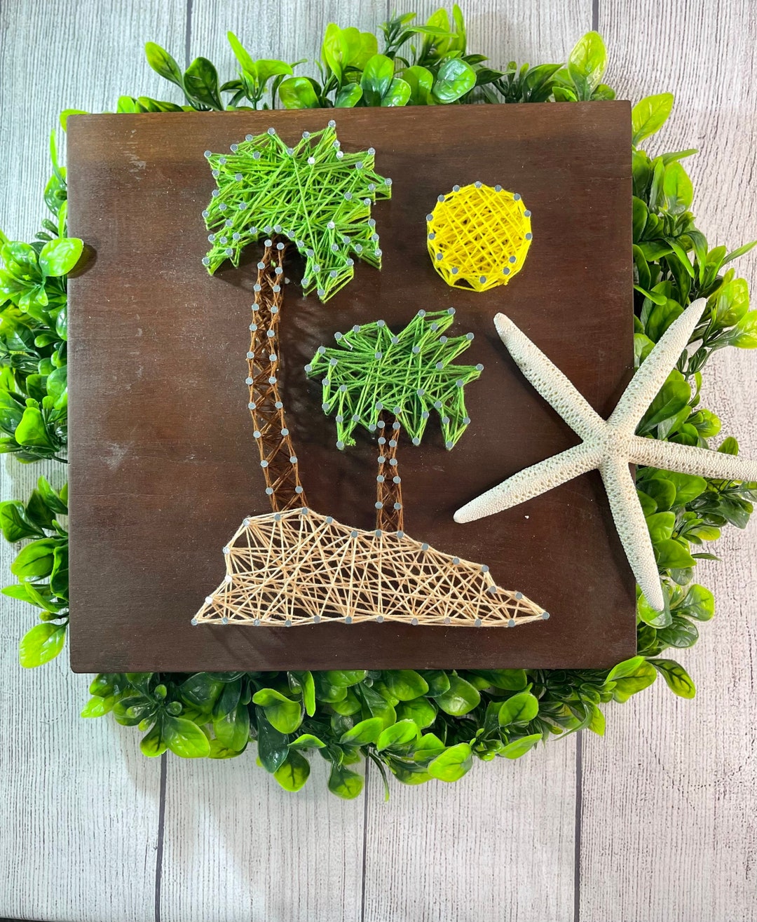 Palm Tree String Art Beach String Art Coastal Wall Art Etsy