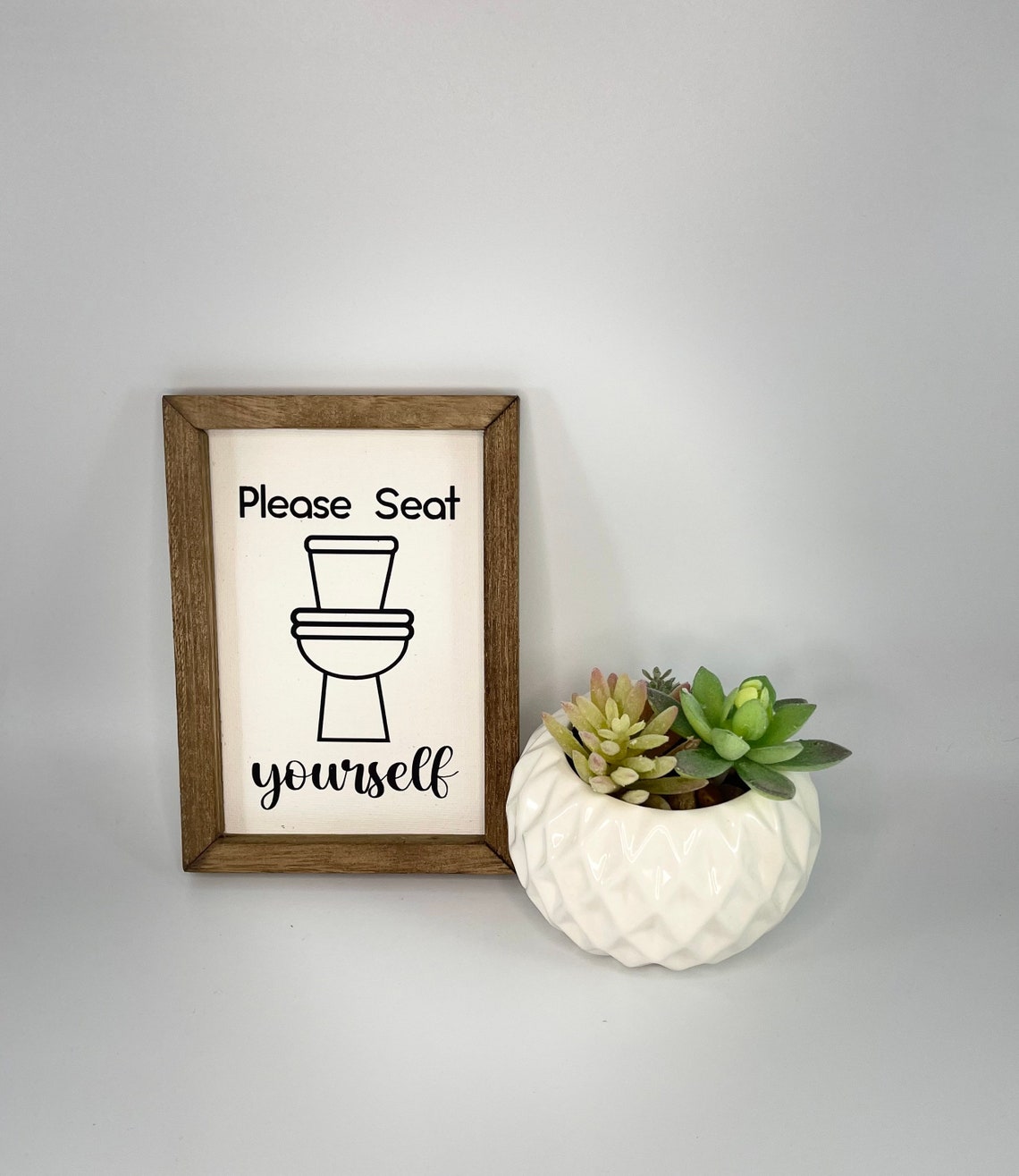 Funny Bathroom Sign Please Seat Yourself Bathroom Review Etsy