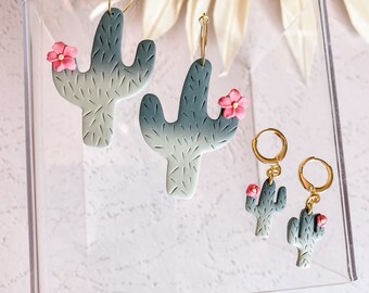 Cactus Earrings, Polymer Clay Earrings, Plant Mom Gift, Succulent Jewelry, Boho Jewelry for Women, Western Jewelry, Western Style Earrings