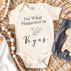 I&#39;m What Happened in Vegas Baby Onesie®, New Baby Gift, Funny Baby Onesie®, Vegas Baby Announcement, Made In Vegas Baby Outfit (SC-RUAiWHV6)