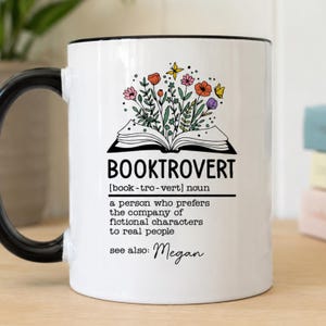 Personalized Booktrovert Coffee Mug for Readers, Custom Book Lover Gift, Literary Mug for Bookworms (SC-BKM3IT)