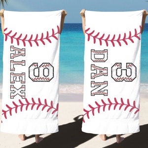 Baseball Player Beach Towel, Baseball Player Gifts, Personalized Baseball Pool Towel, Baseball Team Gifts, Custom Towel For Baseball Player