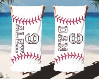 Baseball Player Beach Towel, Baseball Player Gifts, Personalized Baseball Pool Towel, Baseball Team Gifts, Custom Towel For Baseball Player