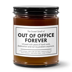 Retirement Candle Out Of Office Forever, Office Retirement Gift 2026, Coworker Retirement Gift, Farewell Coworker Boss Gift (SC-EHGJEE8) image 5