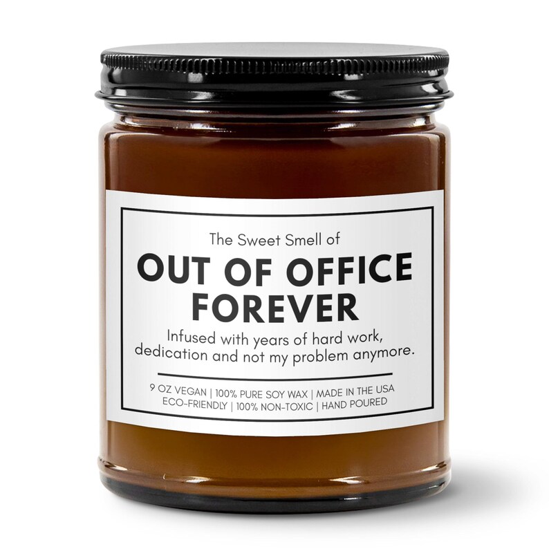 Retirement Candle Out Of Office Forever, Office Retirement Gift 2026, Coworker Retirement Gift, Farewell Coworker Boss Gift (SC-EHGJEE8) image 5