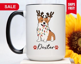 Christmas Corgi Mug Personalized, Christmas Corgi Gift, Christmas Corgi Lover Mug, Christmas Corgi Lover Gift, Christmas Corgi Lover Cup