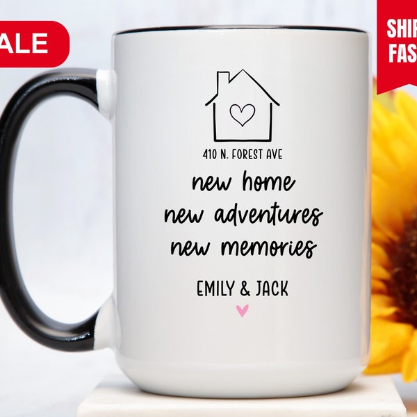 New Home Mug Personalized, New Home Gift, Custom New Home Mug, New Home New Adventures New Memories, Housewarming Mug, New Home Coffee Cup