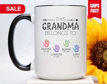 This Grandma Belongs To Mug, Personalized Name Grandma Mug, Mothers Day Gift For Grandma, Gift For Grandma Cup, Grandma Coffee Cup