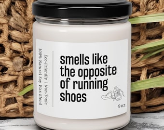 Smells Like the Opposite of Running Shoes Soy Wax Candle, Gift For Runner, Marathon Candle, Marathon Gifts, Athlete Gifts (SC-DNBE443R)