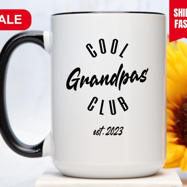 Cool Grandpas Club Mug, New Grandpa Gift, Pregnancy Announcement Cup For Grandpa, New Grandpa Mug, Cool Grandpa Coffee Est Mug