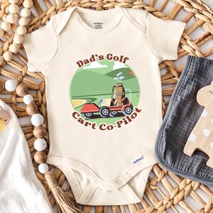 Dad’s Golf Cart Co-Pilot Onesie®, Golf Onesie® , Little Golfer Onesie®, Daddy's Golfing Buddy Onesie®, New Dad Daddy Gift (SC-RUAiGOLF4)
