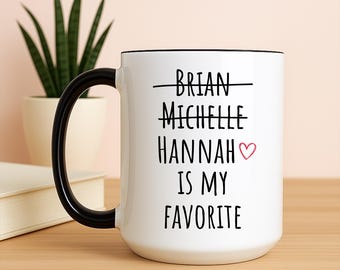 Favorite Child Mug, Personalized Mom Mug with Kids’ Names, Funny Christmas Gift for Mom from Kids, Personalized Mom Mug