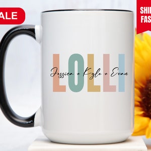 Lolli Mug With Grandkids Names, Lolli Mug For Grandma, Lolli Gift From Grandkids, Lolli Coffee Cup, Mug For Lolli, Lolli Gift From Grandkids