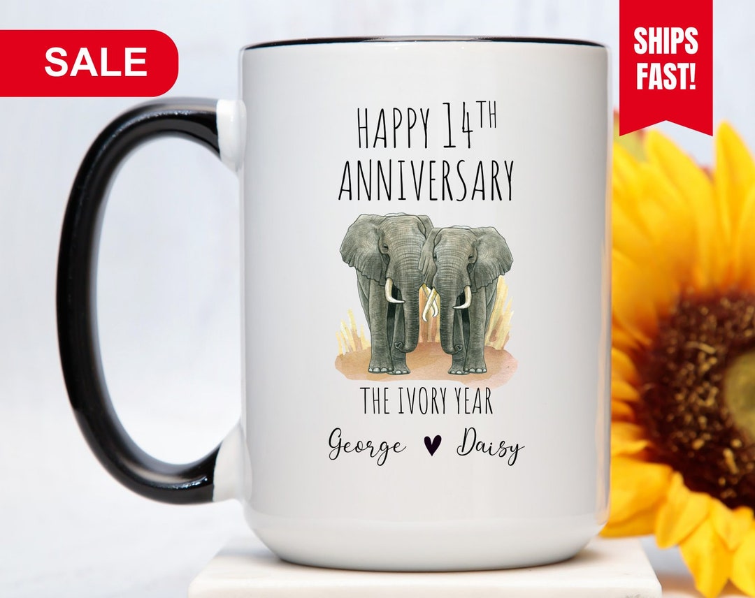 14th Wedding Anniversary Mug, Husband 14th Anniversary Gift, 14 Years Anniversary, 14th Wedding
