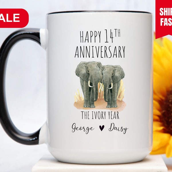 14th Wedding Anniversary Mug, Husband 14th anniversary Gift, 14 Years Anniversary, 14th Wedding Anniversary Cup, Gift For 14th Anniversary
