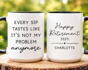 Personalized Retirement Coffee Mug, Happy Retirement Cup,Custom Retirement Gift For Boss Co Worker,Officially Retired Cup For Her(SC-SH209D)
