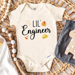 Little Engineer Onesie®, Future Engineer Baby Onesie®, Hard Hat & Tools Bodysuit, Baby Engineer Gift, Lil&#39; Engineer Baby Gifts (SC-RUAiLWMN)