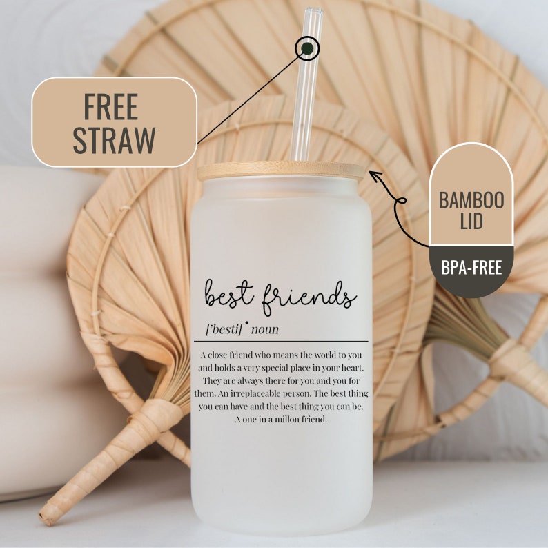 Bestie Definition Glass Tumbler, Personalize Best Friend Cup