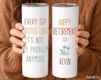Vaso de Jubilación Personalizado, Regalos de Jubilación para Mujeres, Regalo de Jubilación para Compañeros de Trabajo, Taza para Jubilados 2026 (SC-EHGTMKW)