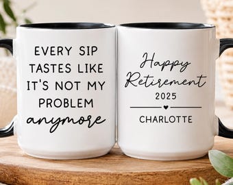 Personalized Retirement Coffee Mug, Happy Retirement Cup,Custom Retirement Gift For Boss Co Worker,Officially Retired Cup For Her(SC-SH209D)