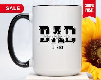 Dad Coffee Mug, Dad Gift From Kids, Dad Mug With Kids Names, Dad Coffee Cup, Gift For Dad From Kids