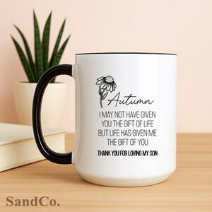 Custom Daughter In Law Mug, Daughter In Law Gift, Future Daughter In Law Wedding Gift, Daughter In Law Coffee Cup (SC-DN)