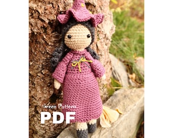 Crochet pattern, Halloween witch, Crochet doll, Amigrumi, PDF download, Halloween decor, baby gift