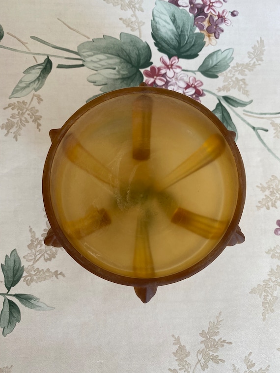 Frosted Amber Glass with Celluloid Decorated Top … - image 7