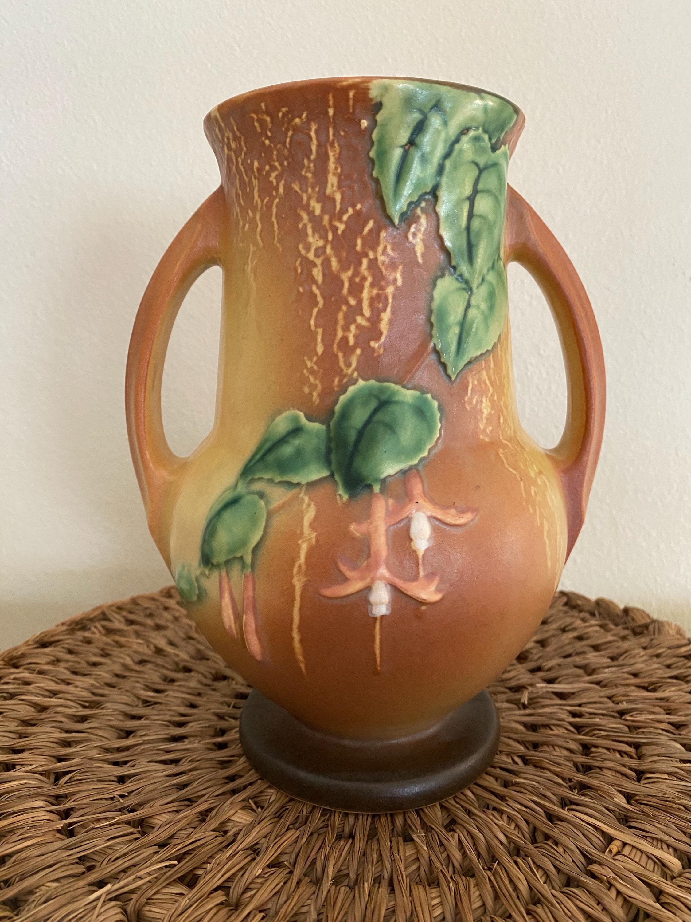 Roseville Pottery Double Handled Fuchsia 898-8 Pattern Vase - Etsy