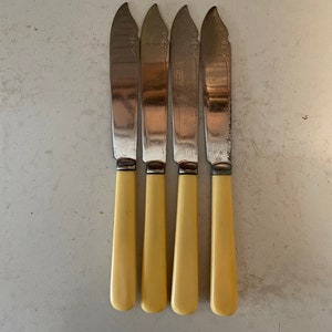 Vintage Faux Bone Handled Flatware Fish Knives