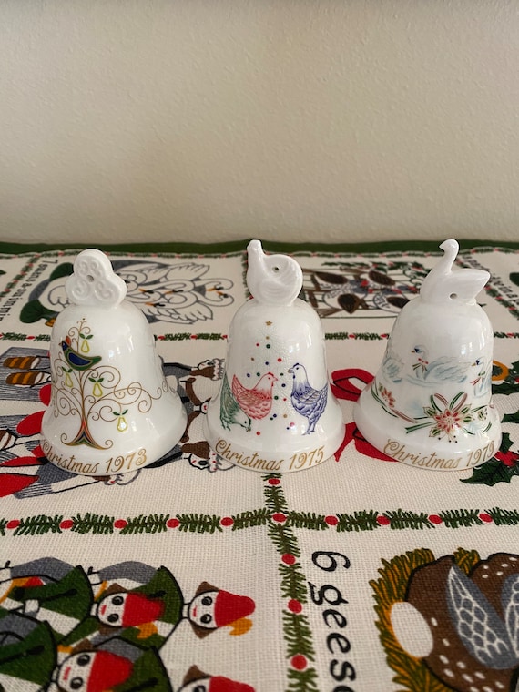3 Bone China 12 Days of Christmas Noritake Bells Etsy