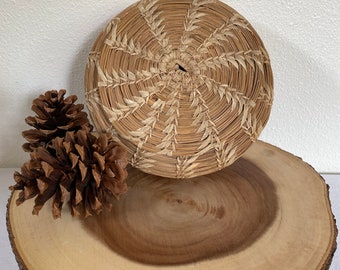 Hand Woven Pine Needle Basket with Lid