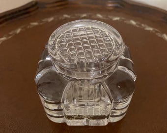 Multi Faceted Cut Glass Inkwell