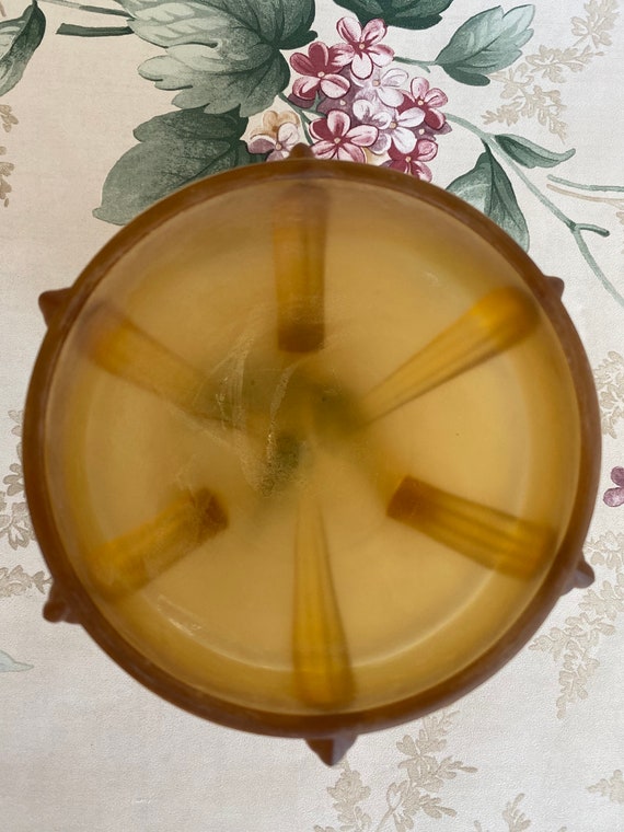 Frosted Amber Glass with Celluloid Decorated Top … - image 8