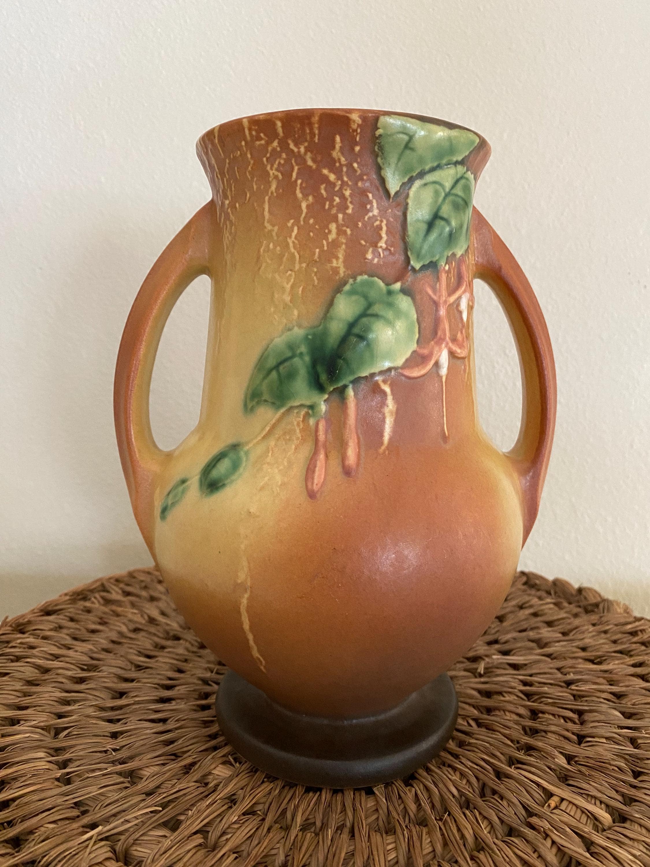 Roseville Pottery Double Handled Fuchsia 898-8 Pattern Vase - Etsy