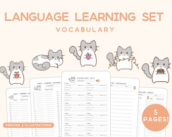 Language Learning Set - Vocabulary Focused | Cute Printable Set