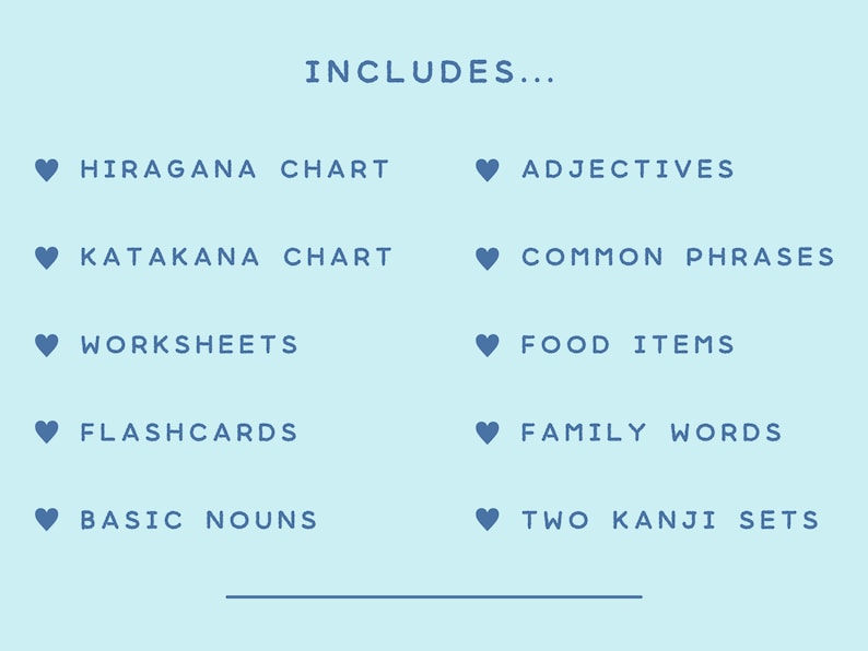 Learn Japanese Language Set Vocabulary, Nouns, Adjectives, Flashcards, Kanji, Worksheets image 7