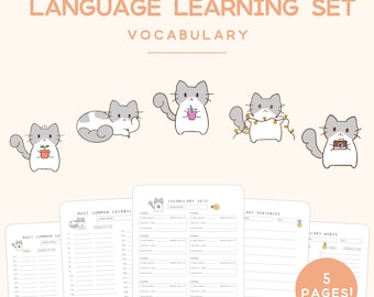 Language Learning Set - Vocabulary Focused | Cute Printable Set