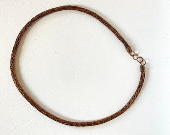Viking Knit 40cm Kupfer Halskette - Dreifach gestrickt