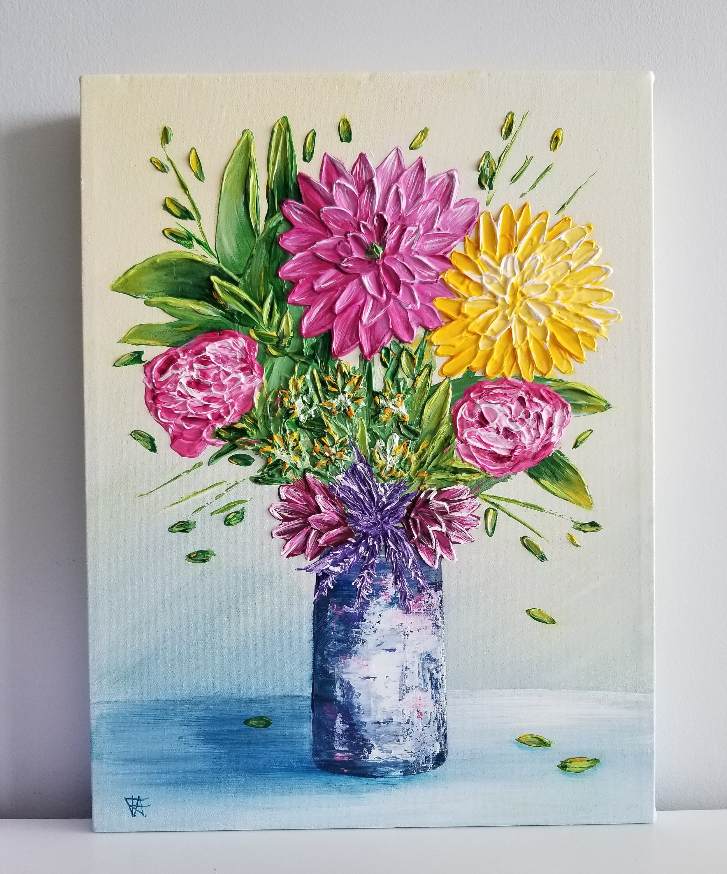 Original 3D Textured Flowers Painting & Modern Floral Art Etsy